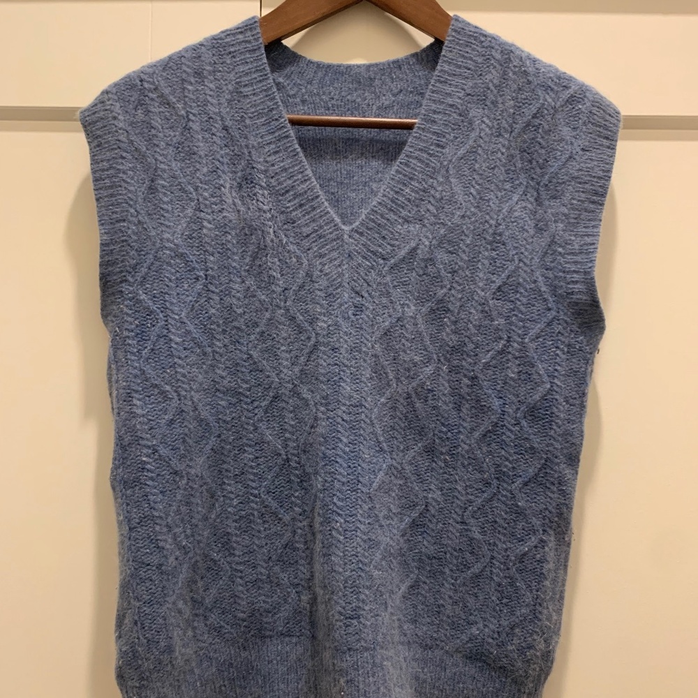 Cornflower blue knit vest